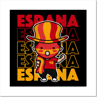 Spanish Football Fan // Kawaii Cute Spain Soccer Supporter Posters and Art